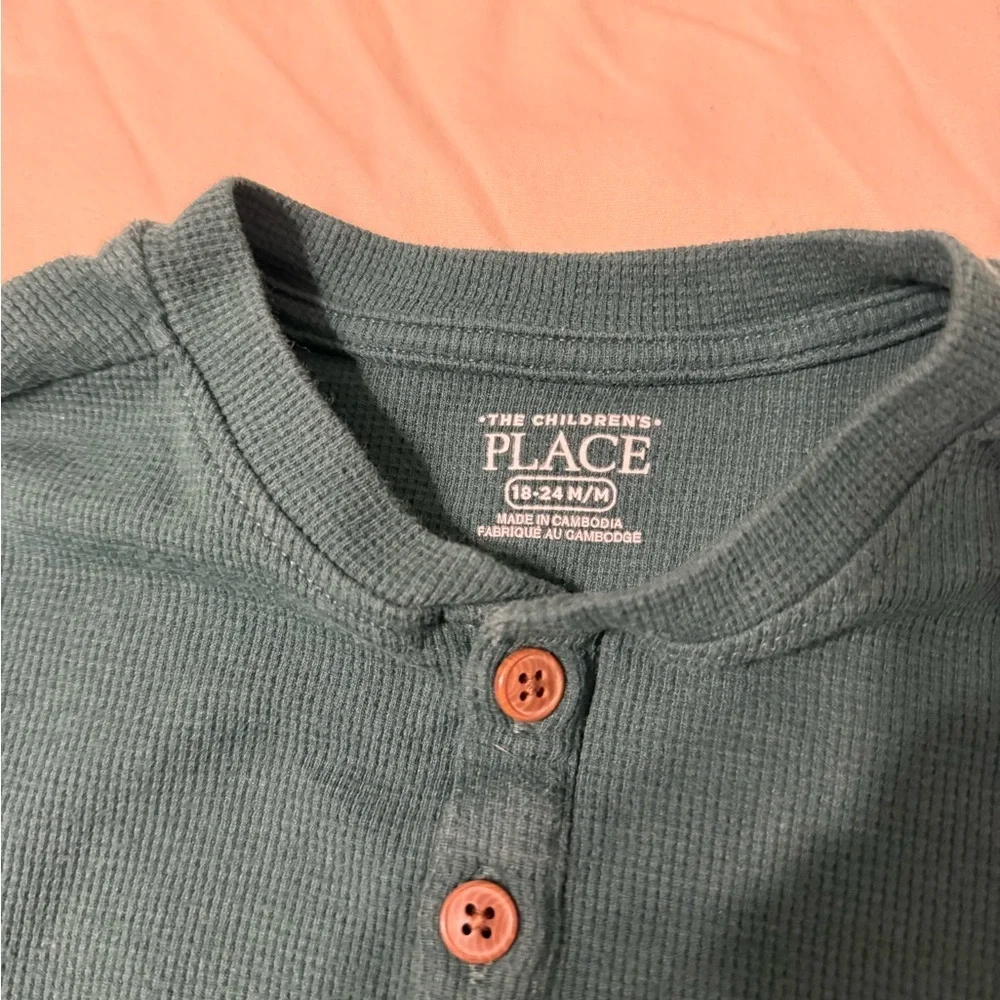 The Children's Place Teal Long-Sleeve Henley Top